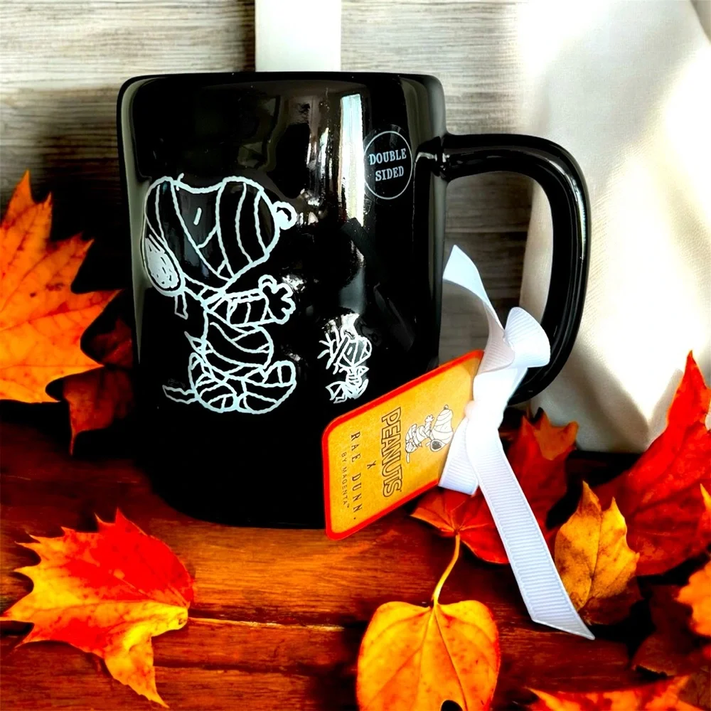 NEW Rae Dunn Peanuts Snoopy Halloween Mummy Trick or Treat Mug NWT
